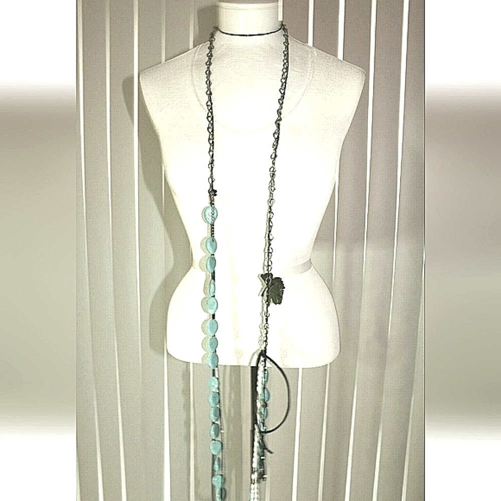 Choker Full Body Necklace, Chain, Gemstones Beads, Rosary, Worn Many Ways - Picture 10 of 12